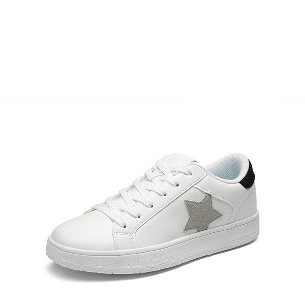 [Bree] Star Low-top Fashion Sneakers - WHITE/BLACK -  0